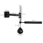 Attrezzo da boxe a parete con punching ball e barra reflex a 360°