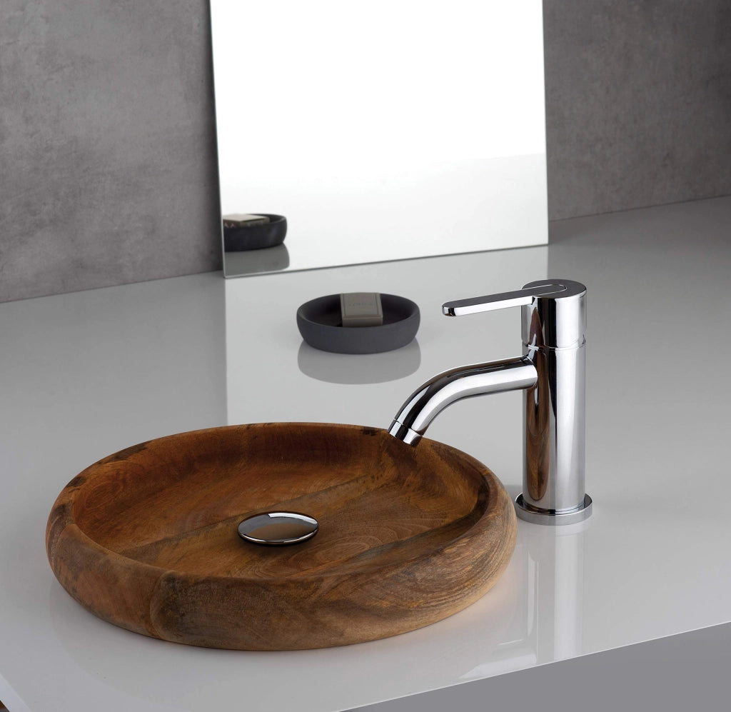 Miscelatore monocomando per lavabo, cromato, in ottone, 1 pezzo