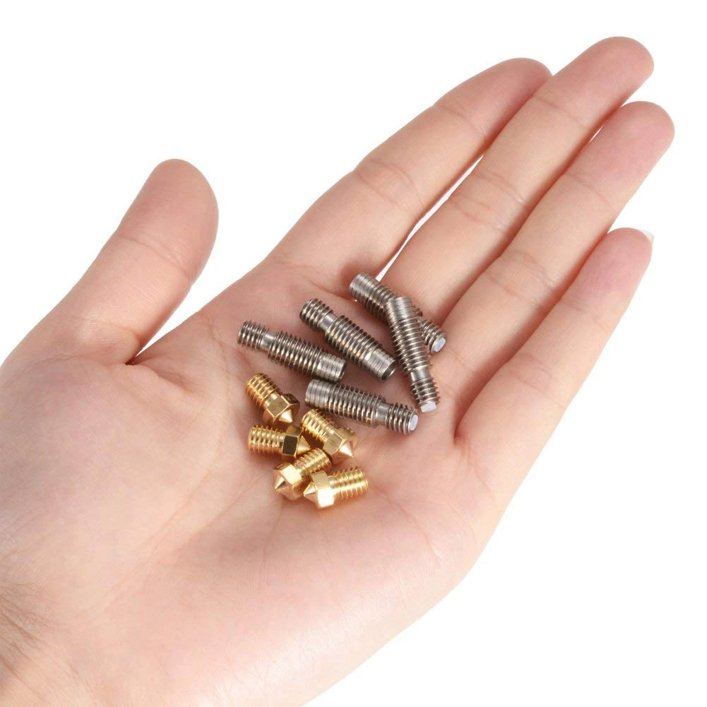 Kit di accessori per stampante 3D: 5 ugelli in ottone + 5 bocchette in acciaio inossidabile