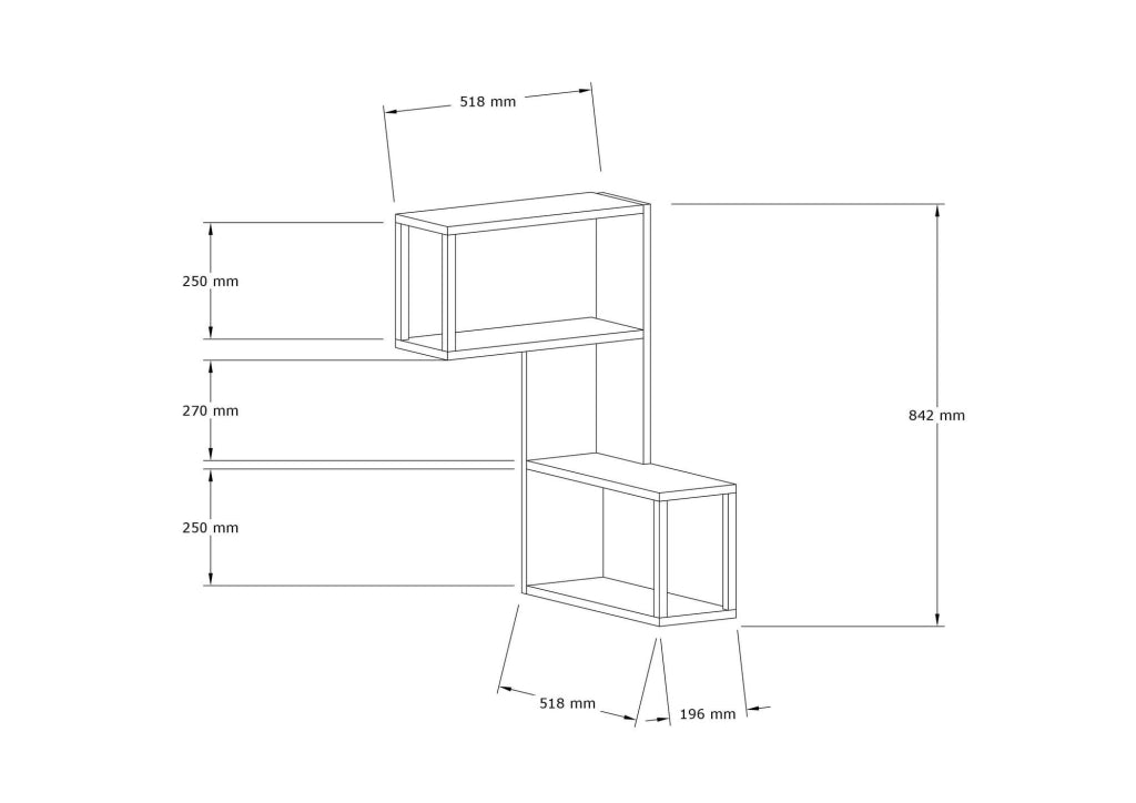 Scaffale a parete, bianco, 84x52x20 cm, rivestito in melamina