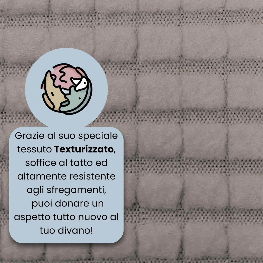 Copertura elastica per divano a due posti, color tortora, lunghezza 130-180 cm