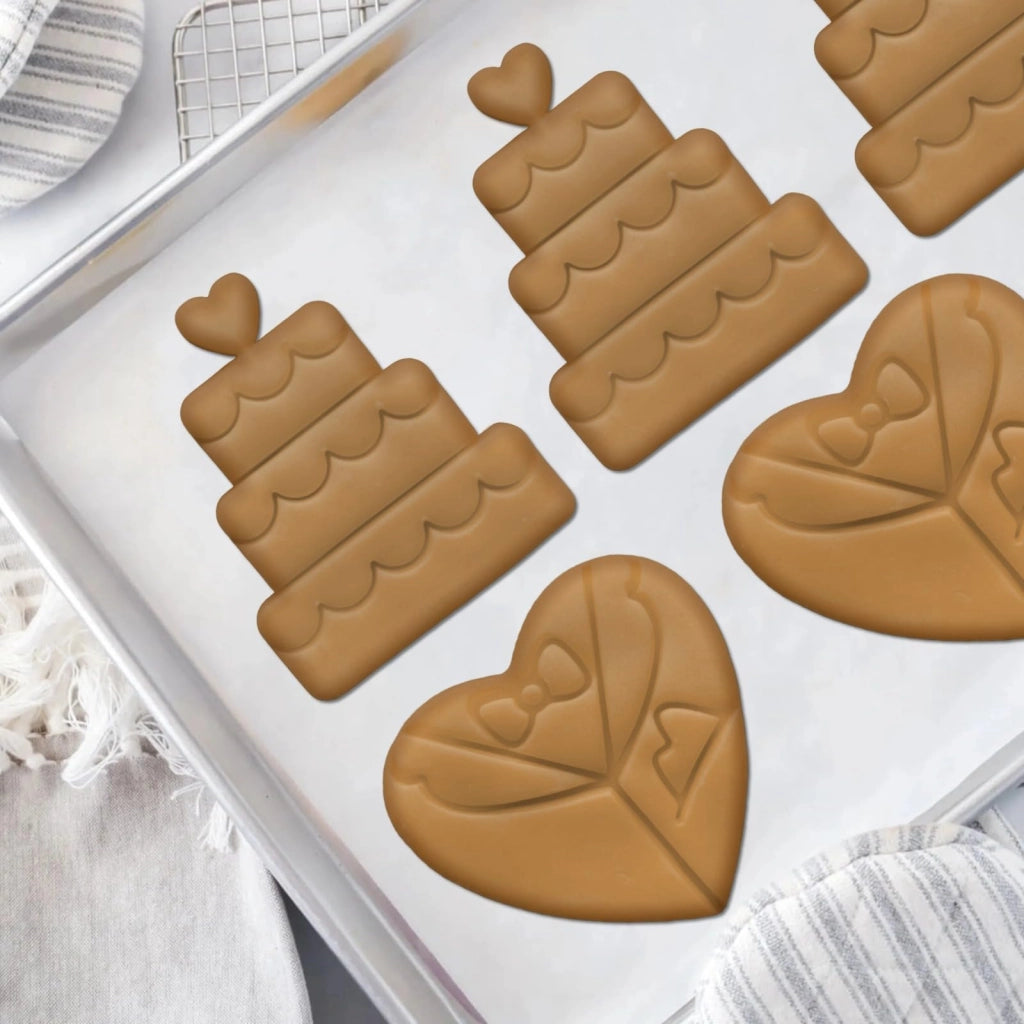 Set di formine per biscotti, 5 pezzi, 8,9 cm, forme per matrimoni, plastica