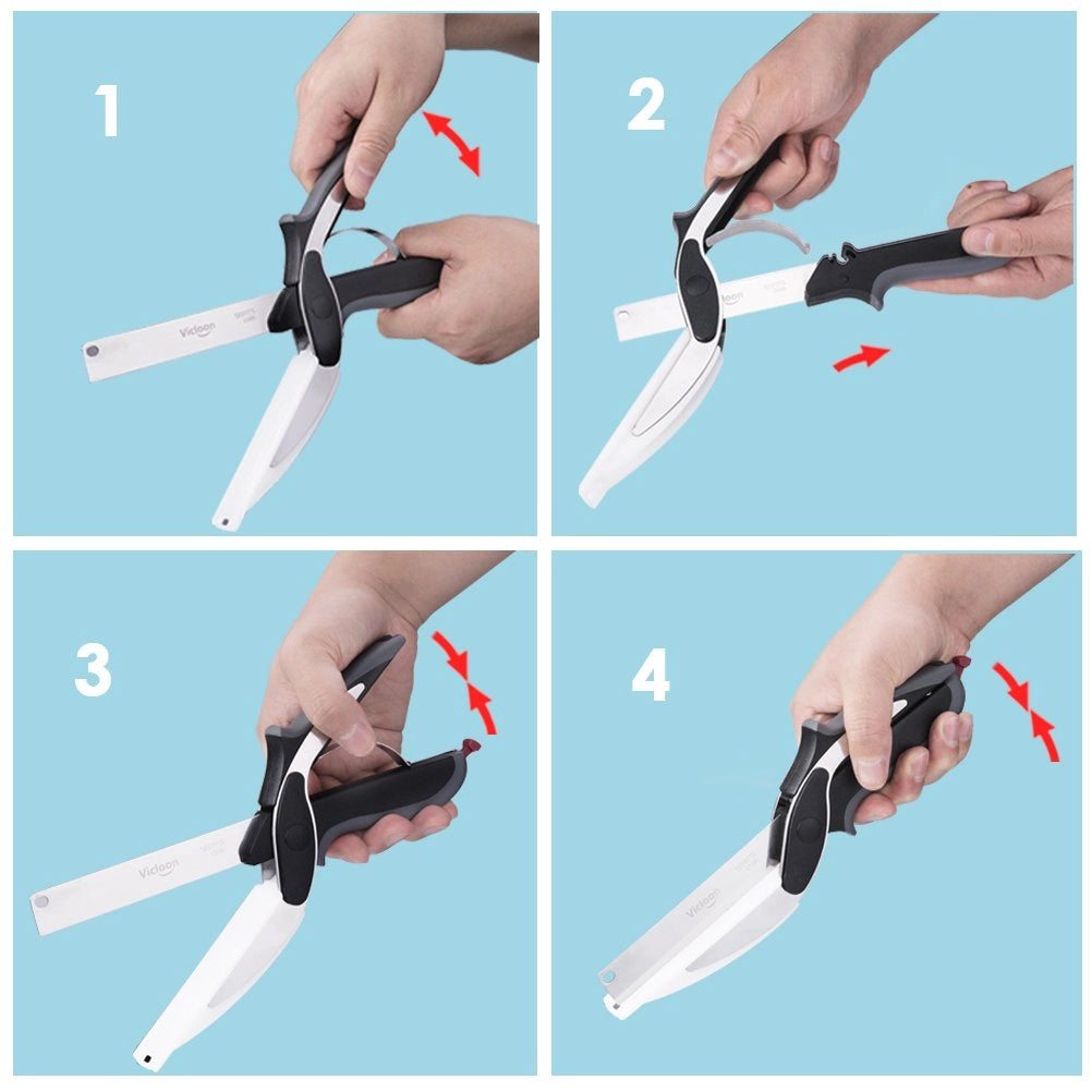 Tagliapane per verdure 2-in-1, in acciaio inossidabile, 24,5 cm, con mini tagliere