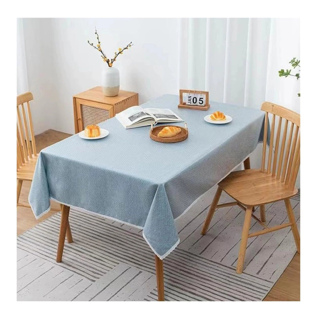 Tovaglia rettangolare, 140x180 cm, azzurra, impermeabile