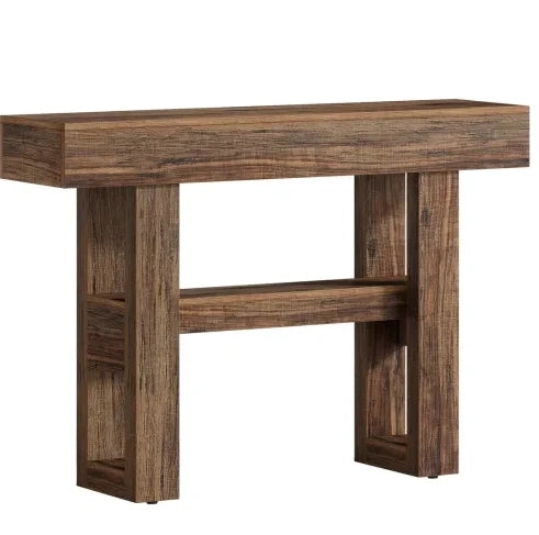 Consolle 105x30x80 cm in MDF marrone stile farmhouse per ingresso e piccoli spazi