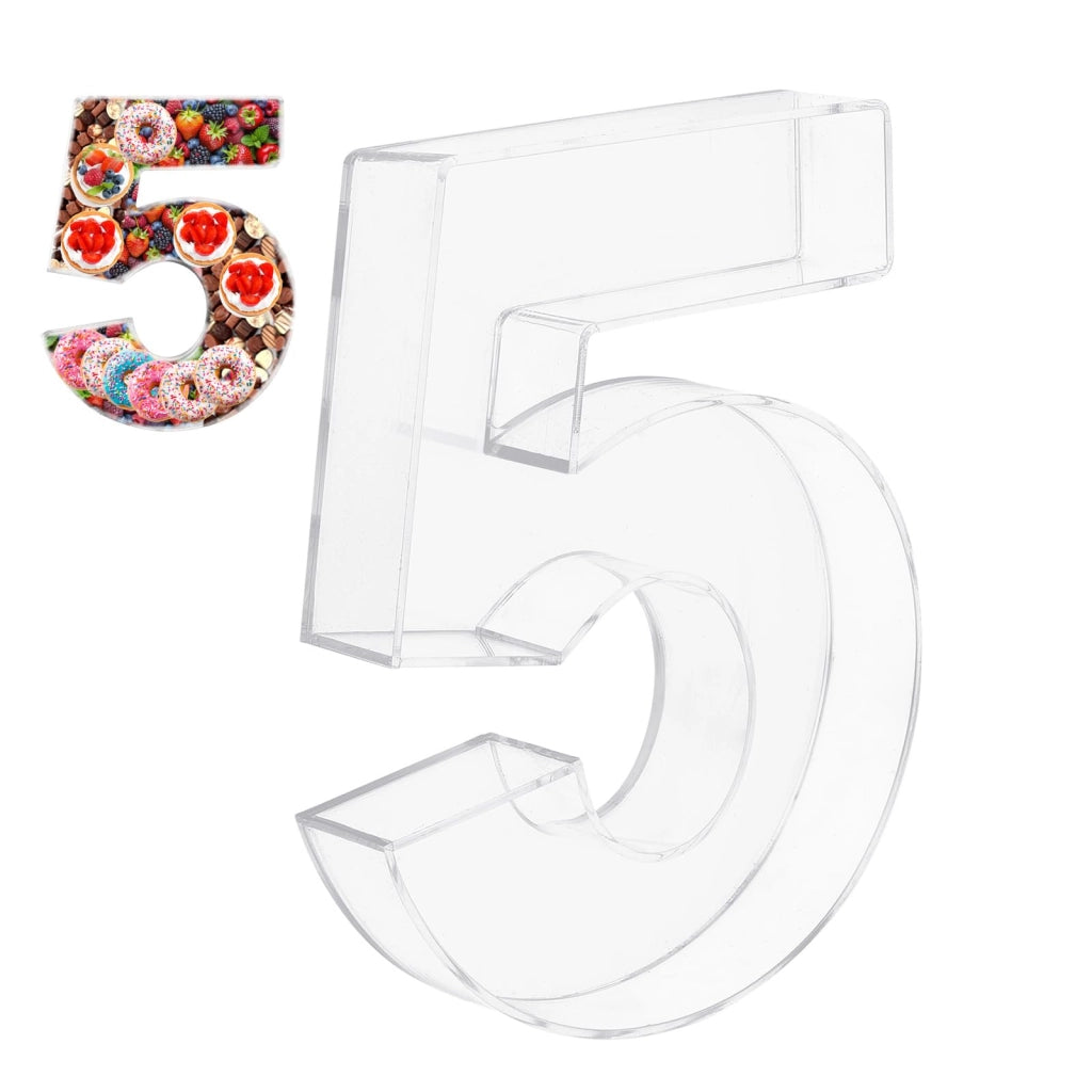 Contenitore in acrilico per numeri, dimensioni 25,4x19x4 cm, trasparente, riempibile
