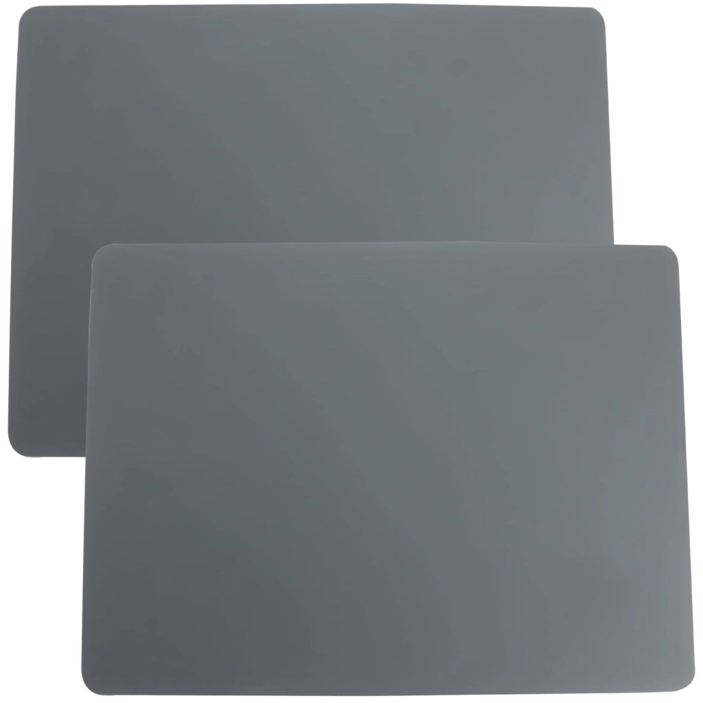 Set da 2 sottopiatti in silicone, con rivestimento antiaderente, antiscivolo e resistente al calore, colore grigio