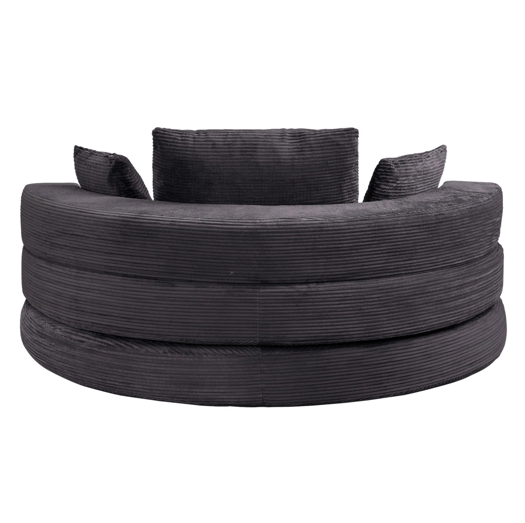 Divano letto pieghevole 2 in 1 173x176 cm in schiuma nero con 3 cuscini
