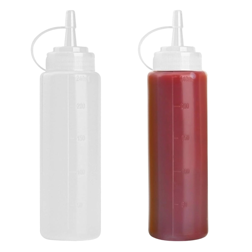 Confezione da 2 flaconi erogatori da 250 ml, in plastica, per olio e salse