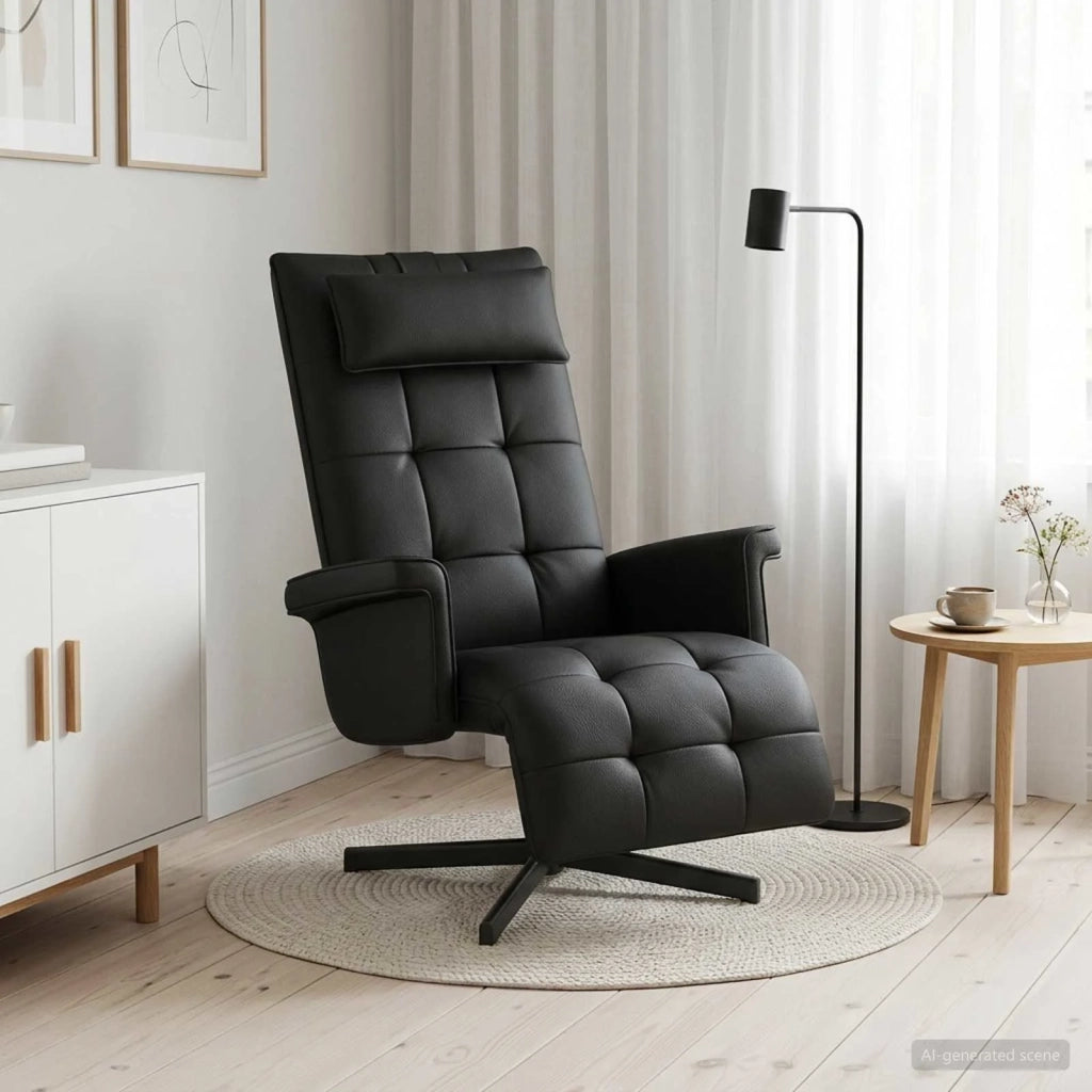Sedia girevole Nero Similpelle 42045625