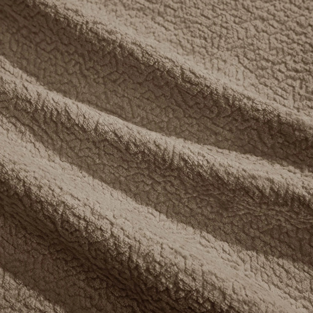 Divano 3 posti 260x86x90 cm in ciniglia marrone modulare con 2 cuscini déco