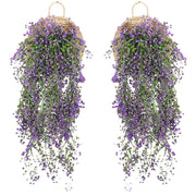 Set di 2 fiori artificiali, da appendere, altezza 85 cm, color viola, adatti per interni ed esterni