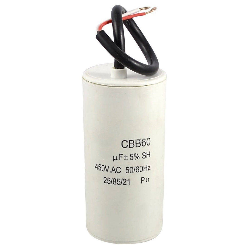 Condensatore da 4 µF, 400 VAC/450 VAC, a forma circolare, diametro 28 mm, con cavo di 21 cm