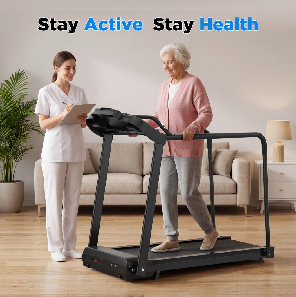 TAPIS ROULANT Elettrico da Casa 1-12 km/h Nero con Corrimano e 12 Programmi