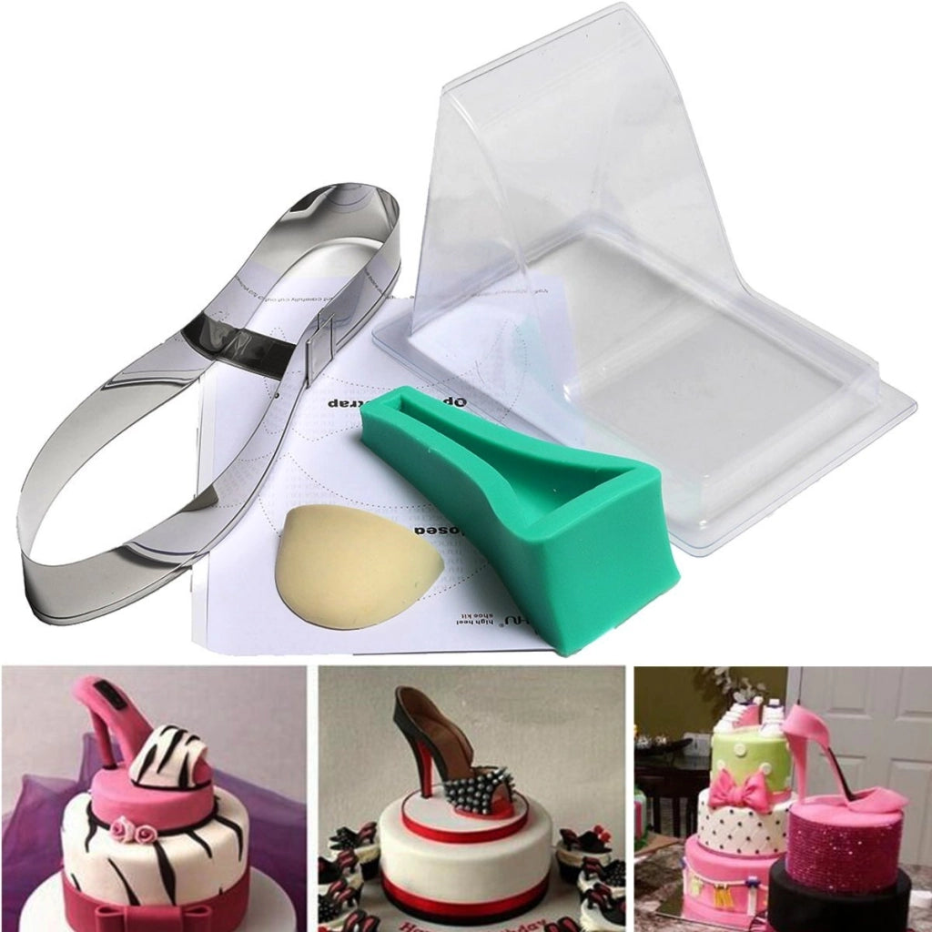 Set di stampi in silicone per torte a forma di scarpa, ideale per decorazioni in fondant, diametro 24,5 cm