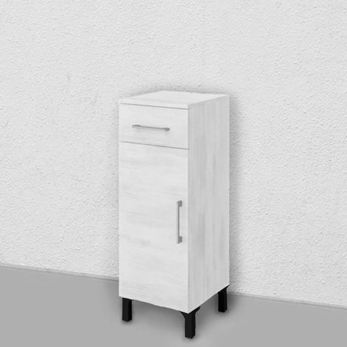 Base 1 Anta e 1 Cassetto in Nobilitato 31,5 x 33,5 x h 88 cm Rovere Ghiaccio Rubino