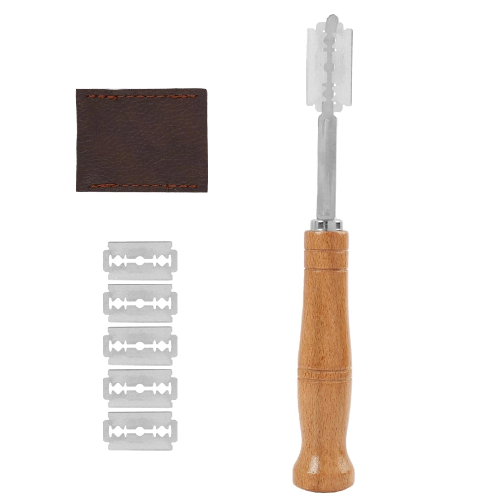 Coltello da pane Bäckermesser, lama da 19 cm – 5 lame in acciaio inossidabile, manico in legno