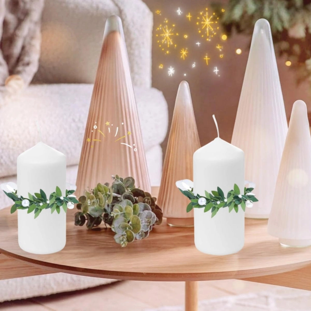 Set di 2 anelli decorativi in stile bohémien per candele a colonna