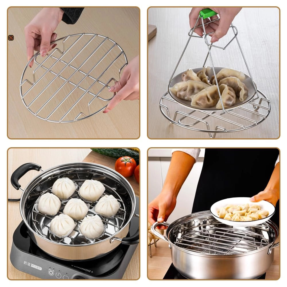 Griglie in acciaio inossidabile, disponibili in 3 diverse dimensioni, ideali per la cucina e la pasticceria