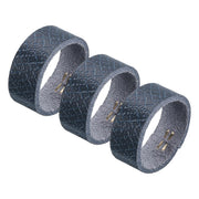 Passanti in pelle, 3 pezzi, blu scuro, 6,5 x 1,3 cm