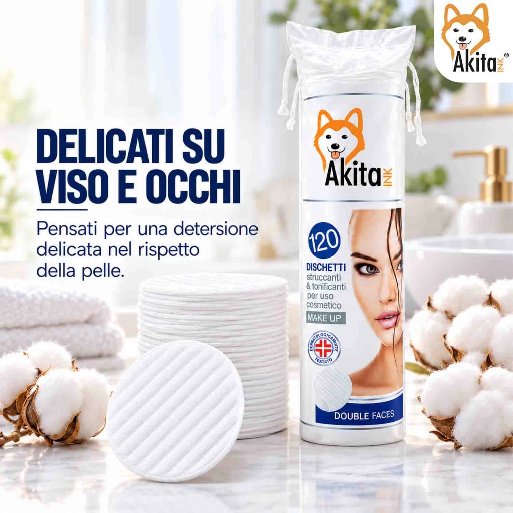 Akitaink 6 Pack Dischetti Levatrucco Puro Cotone 720 Pz