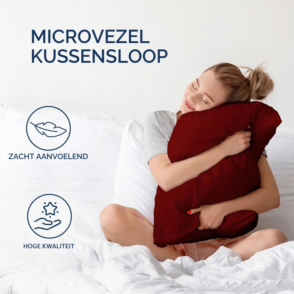 Coperte per cuscini 40x60 cm, colore bordeaux, in microfibra, set da 2