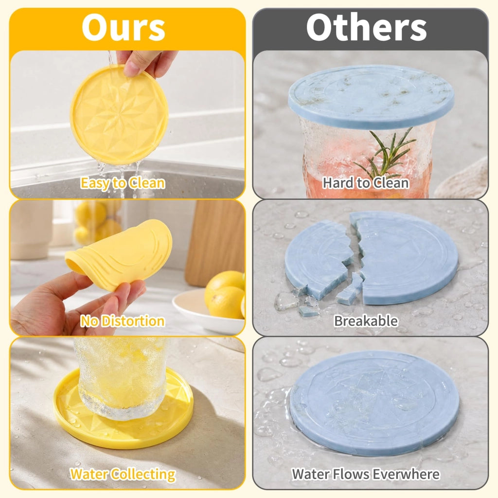Set di 6 coperchi in silicone per yogurt, diametro 10 cm, riutilizzabili