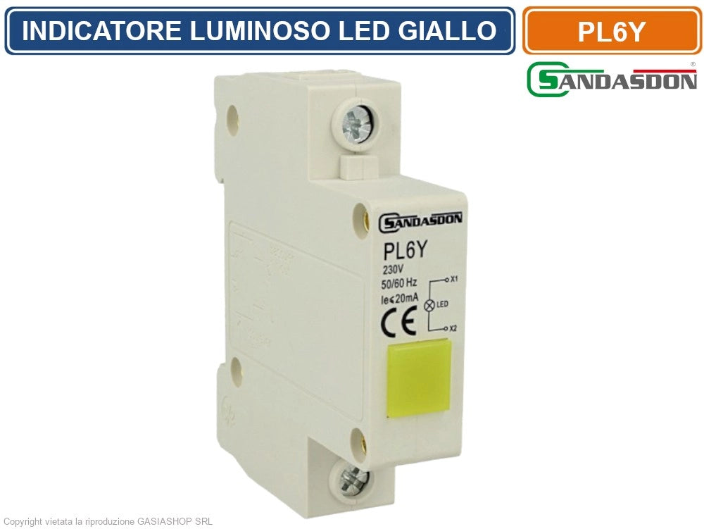 SANDASDON INDICATORE LUMINOSO LED SU GUIDA DIN 1 MODULO PER PRESENZA TENSIONE SPIA DI SEGNALAZIONE VERDE GIALLO ROSSO BLU BIANCO - Colore Struttura:Verde