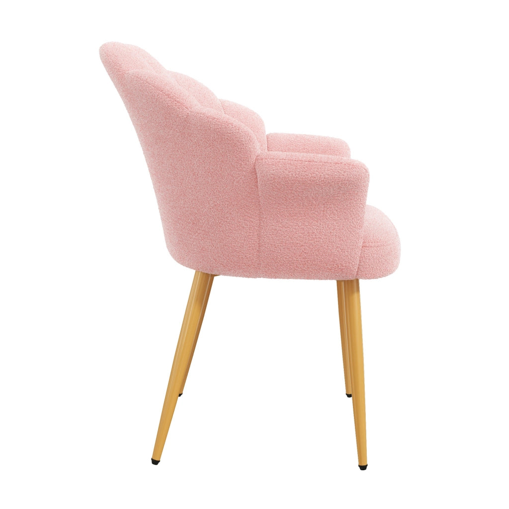 Set di 2 poltrone 64x65;5x85 cm in tessuto peluche rosa con cuscini