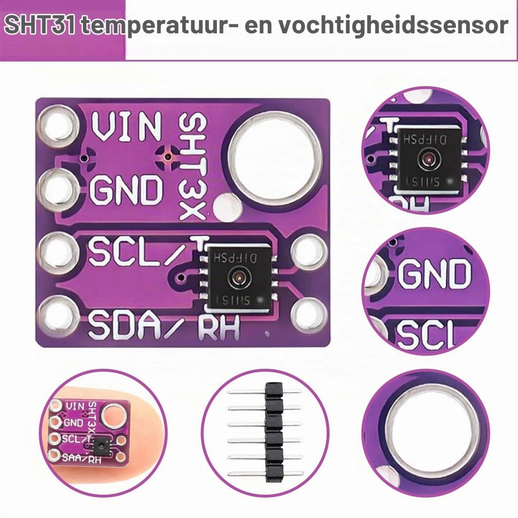 Sensore di umidità SHT31-D, confezione da 3, interfaccia I2C, compatibile con Arduino