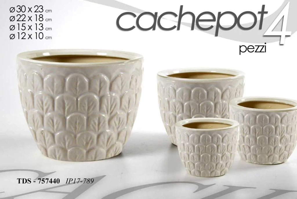 Set 4 cachepot Ø30/22/15/12 cm