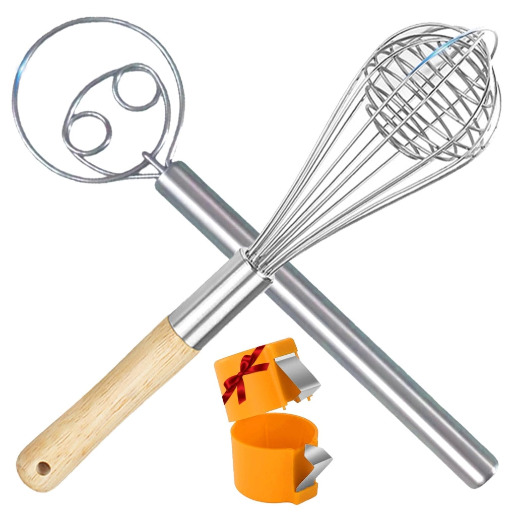 Set di fruste da cucina, 2 pezzi, in acciaio inossidabile, 30 cm + frusta per impasti