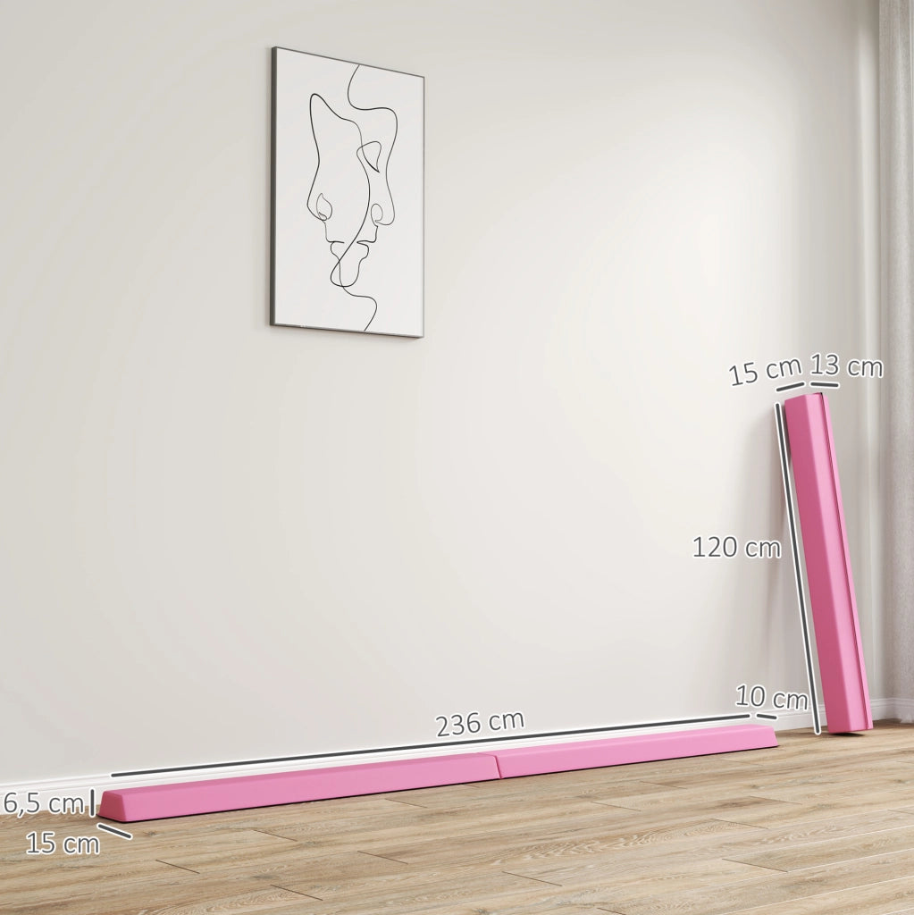 TRAVE da equilibrio pieghevole 236 cm in poliestere rosso per bambini dai 3 anni