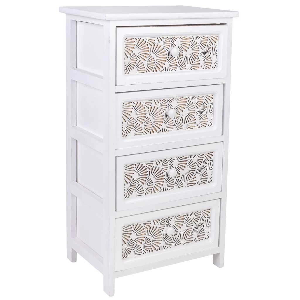 Cassettiera in legno 40x29x73h cm bianca
