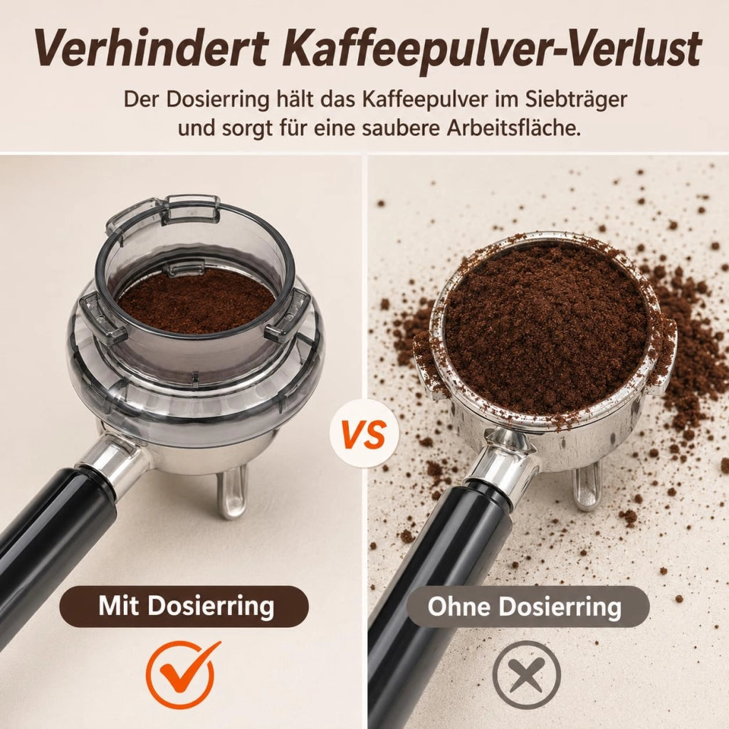 Anello dosatore da 54 mm per portafiltri, imbuto dosatore per espresso accessorio, adatto per portafiltri da 54 mm, macchine per caffè espresso, imbuto dosatore riutilizzabile