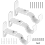 Supporti per tende, 3 pezzi, regolabili, in metallo, colore bianco