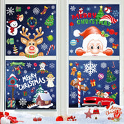 Decorazioni natalizie per finestre, 9 fogli, autoadesive, 177 pezzi
