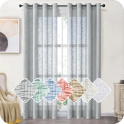 Tende a velo, set da 2, aspetto lino, grigio, 245x140 cm