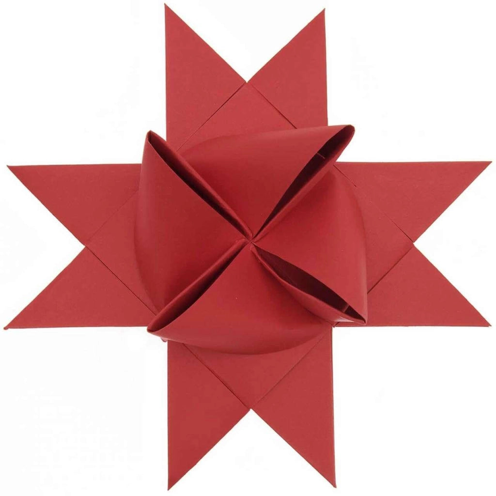 Fröbelsterne XL, rossi, 20 strisce, 180 g/m², 4,5 x 135 cm