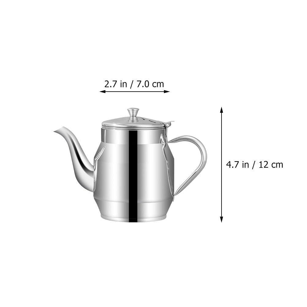 Oliera in acciaio inox con filtro, 500 ml, per la conservazione di olio alimentare, design ergonomico per la cucina