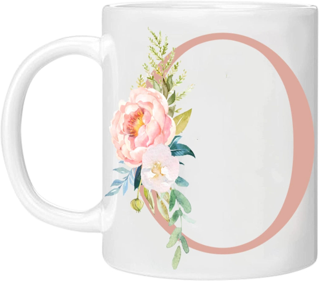 Tazza a forma di fiore, lettera "O", in Vetroceramica, 325 ml, regalo personalizzato