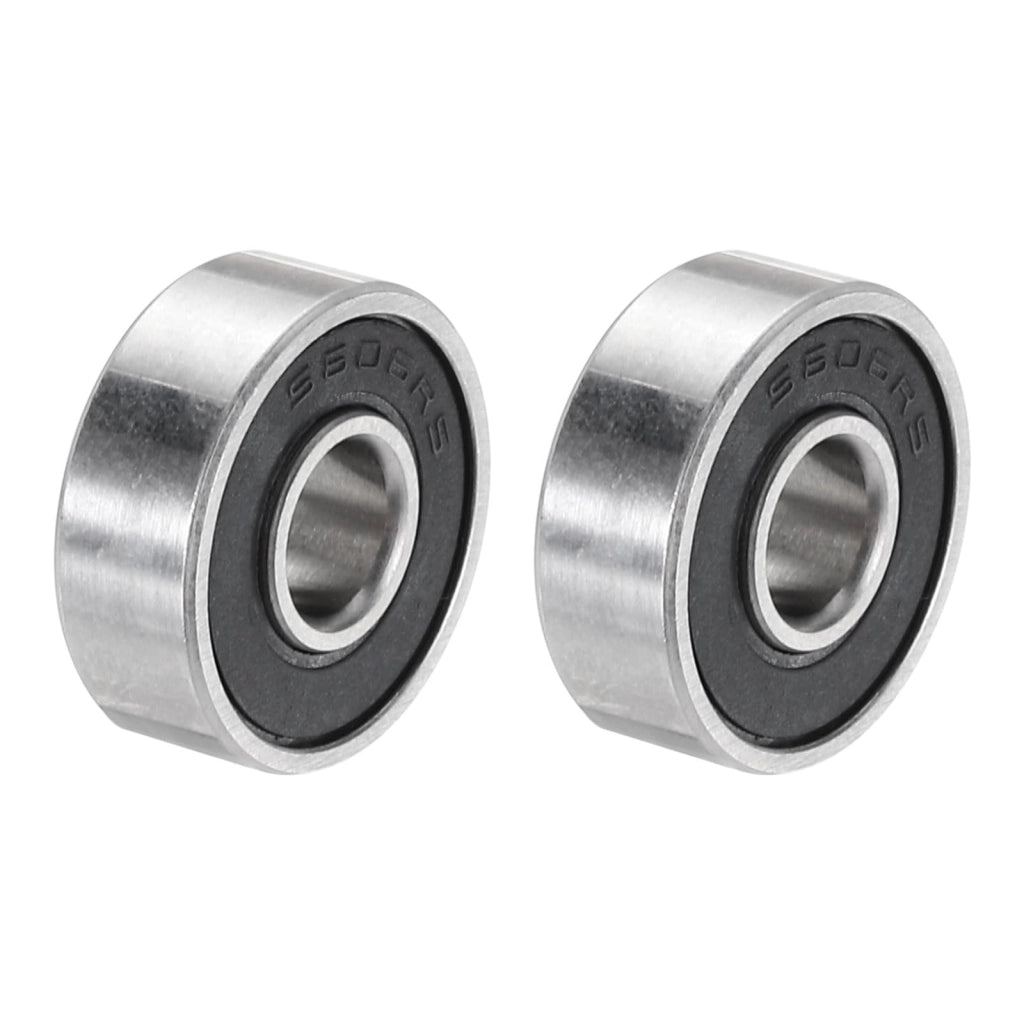 Cuscinetti a sfere radiali S606-2RS, 6x17x6 mm, 2 pezzi, sigillati su entrambi i lati, in acciaio inossidabile