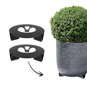 Set di 2 sottovasi per vasi, neri, rotondi, 16 cm di diametro, realizzati con materiali riciclati