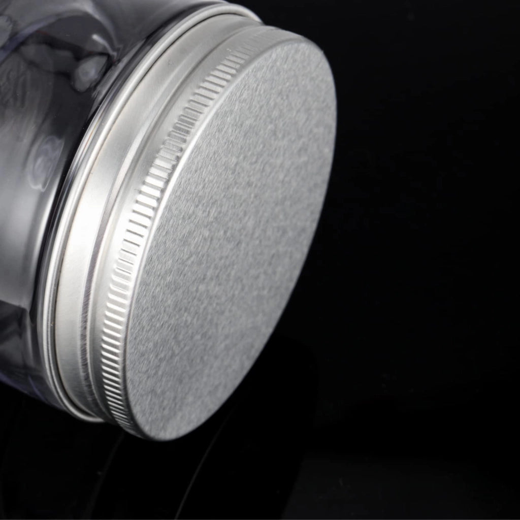 Set di 24 contenitori in plastica da 100 ml con coperchi in alluminio, trasparenti