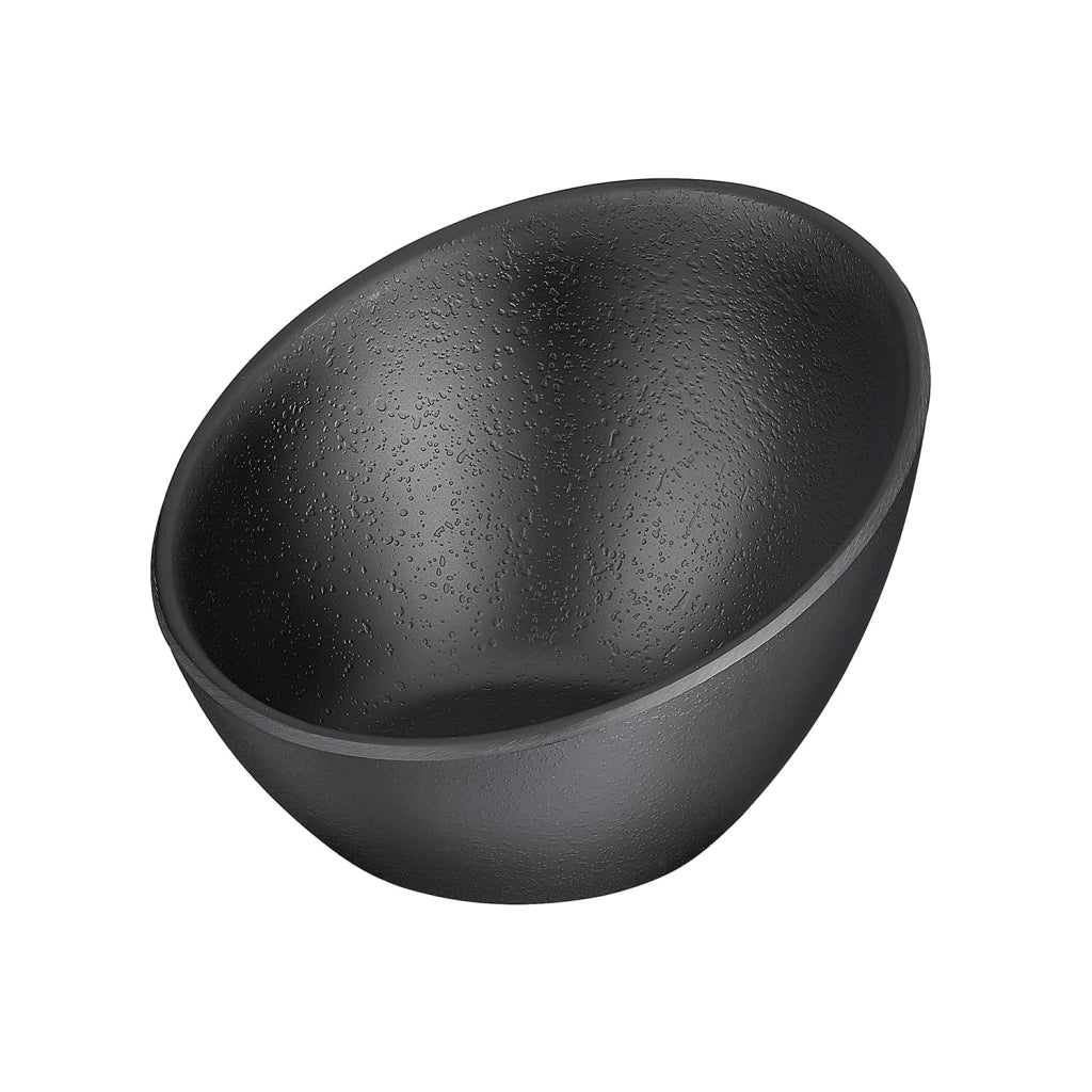 Ciotola ZEN, 16 cm, melamina, nera, effetto pietra, capacità 300 ml