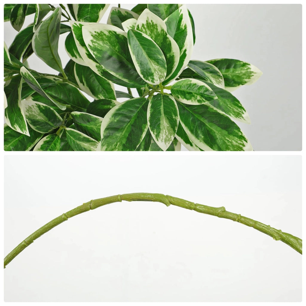 Rami di ficus artificiali, set da 3, 76 cm, verde artificiale realistico