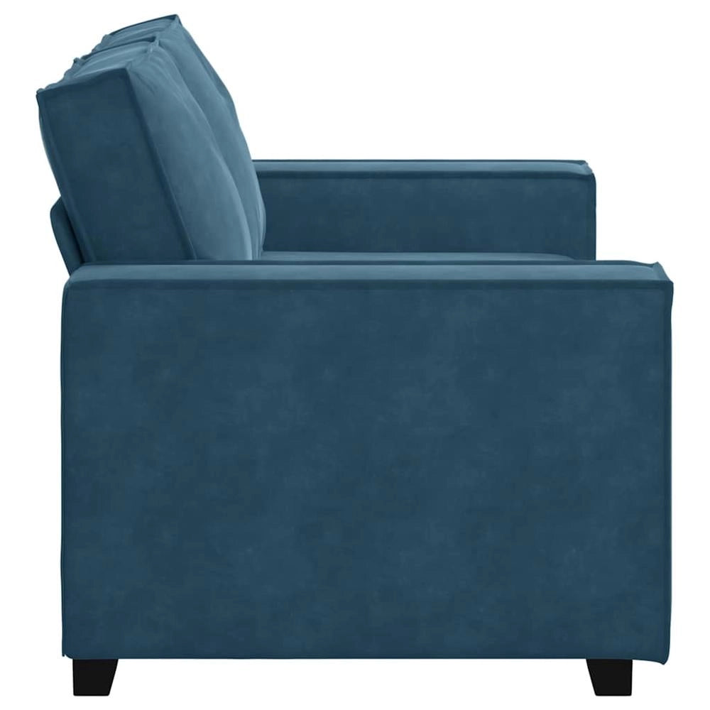 Divano a 2 Posti Blu 160x78x84 cm in Velluto