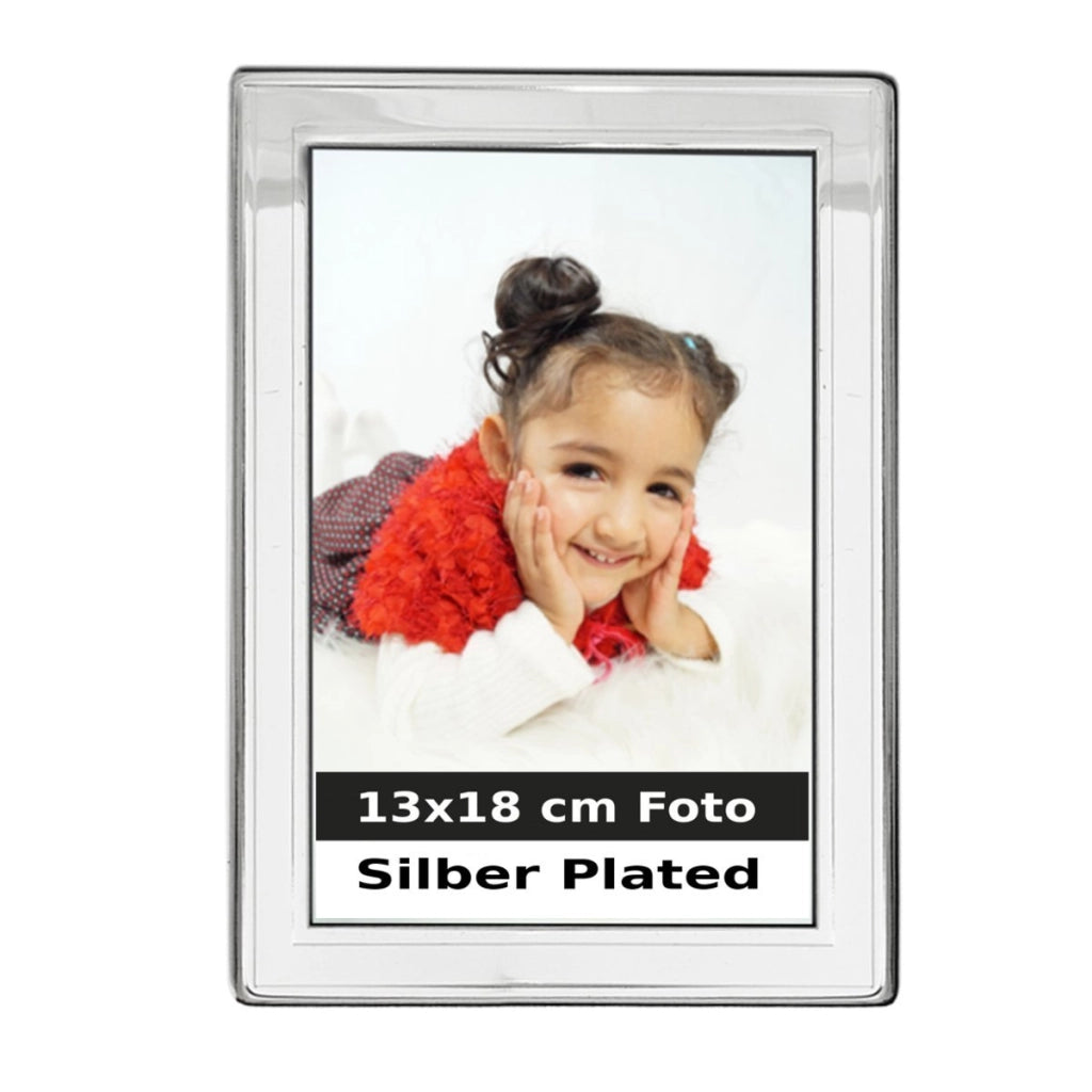 Cornice fotografica 13x18 cm, placcata in argento e dorata,