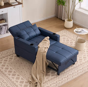 Poltrona trasformabile 3 in 1 blu con funzione letto