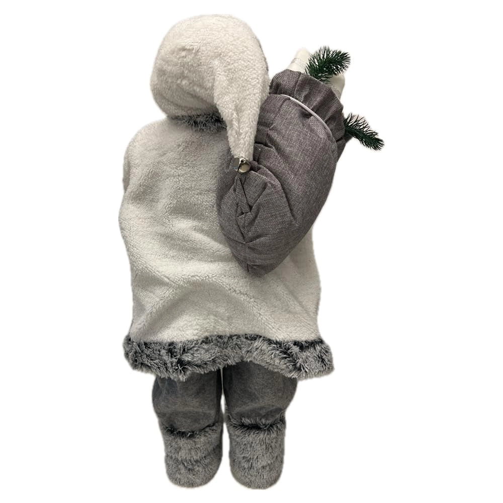 Babbo Natale, altezza 83 cm, bianco, con maglione natalizio, taglia L